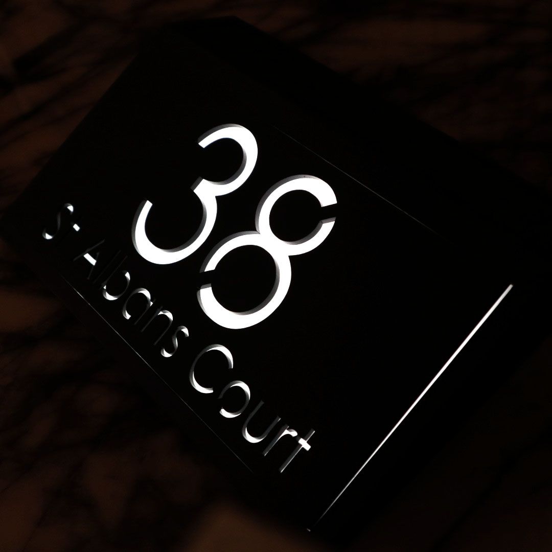 Luxe Modern Solar LED House Sign