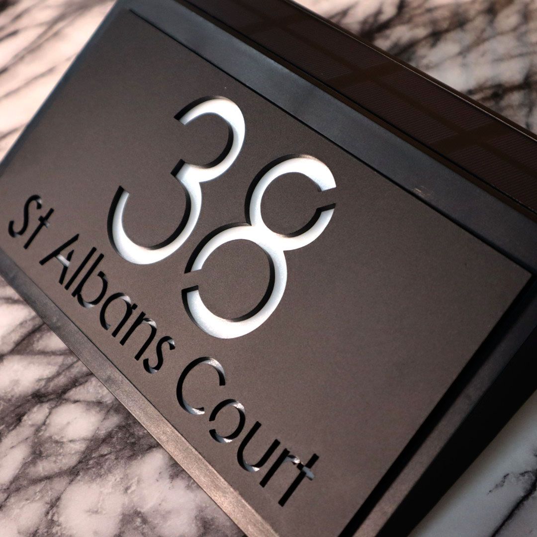 Luxe Modern Solar LED House Sign