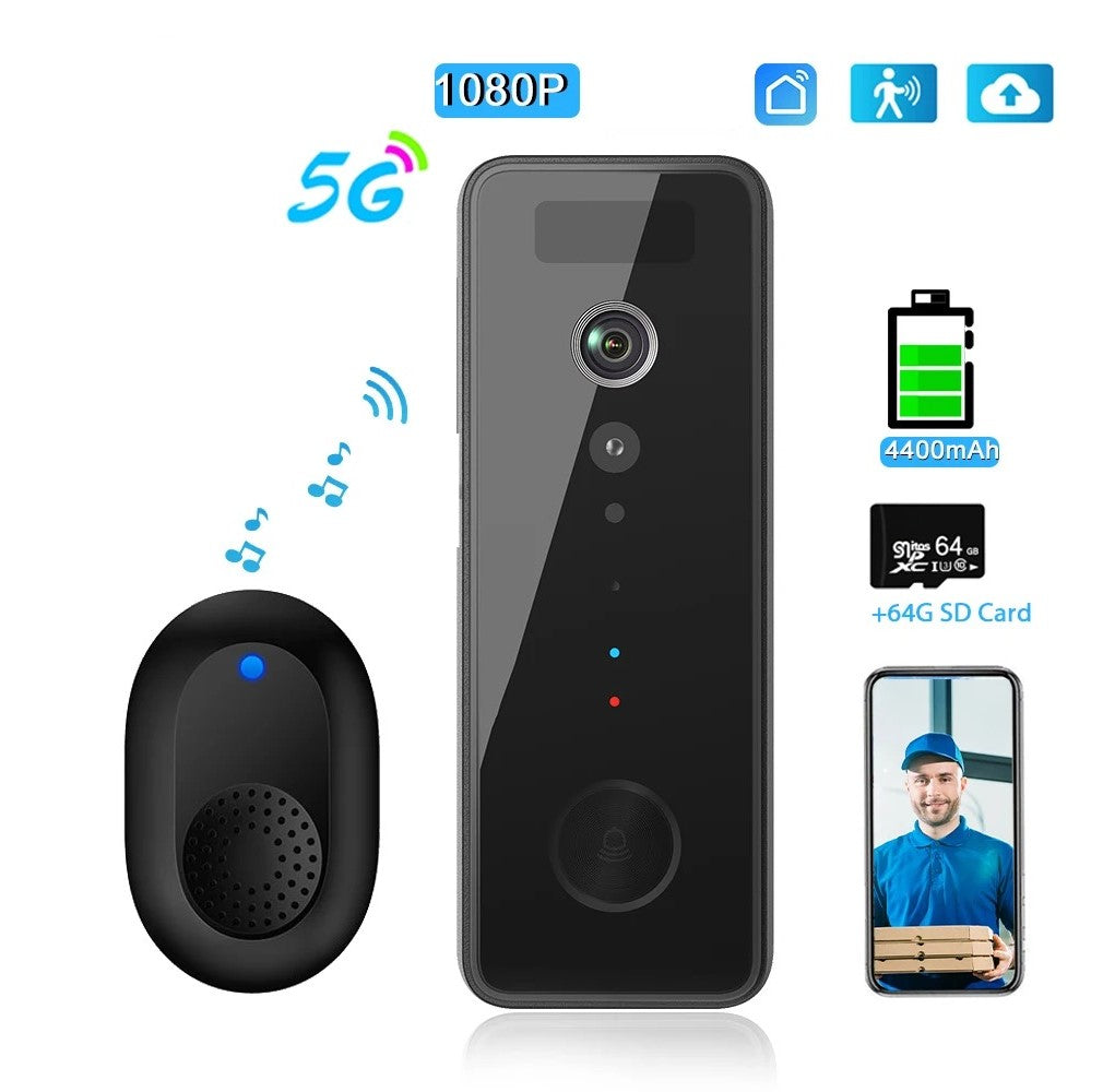 NEW Wireless 1080P Video Dual Band Doorbell - 5G & 2.4G Wifi