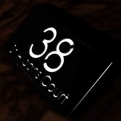 Luxe Modern Solar LED House Sign