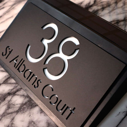 Luxe Modern Solar LED House Sign